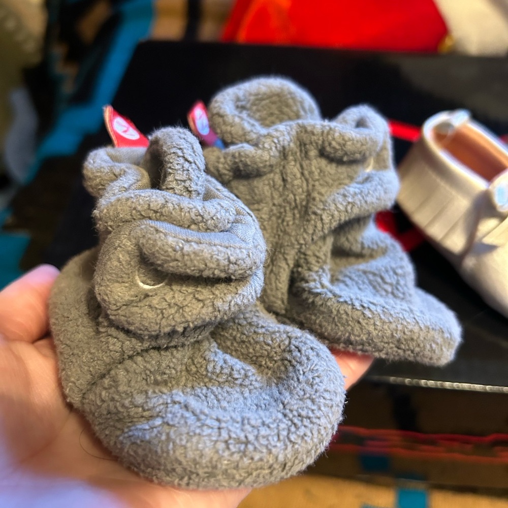 Cozy Grey Baby Booties